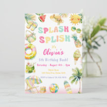Splish Splash Pool Party Summer Water Birthday