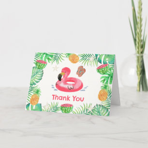 Splish Splash Summer Beach Pool Baby Shower Thank You Card