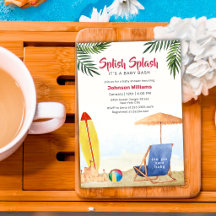 Splish Splash Surfboard Beach Boy Baby Shower