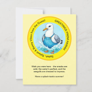 Splish Splash-tastic summer Hawaii bird greeting Postcard