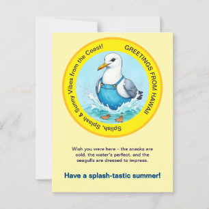 Splish Splash-tastic summer Hawaii bird greeting Postcard