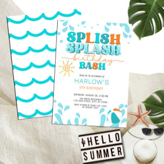 Splish Splash Water Party Kid's Birthday Invitation
