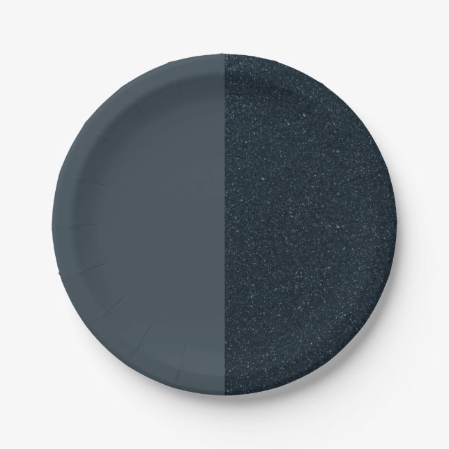 Split Charcoal Custom Party Paper Plates (Front)