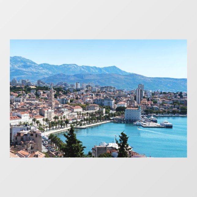 Split city seafront aerial view, Dalmatia, Croatia (Sheet)