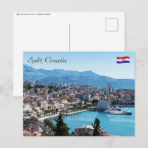 Split city seafront aerial view, Dalmatia, Croatia