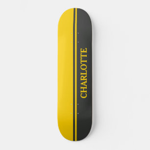 Split-Colour in Yellow and Black Skateboard