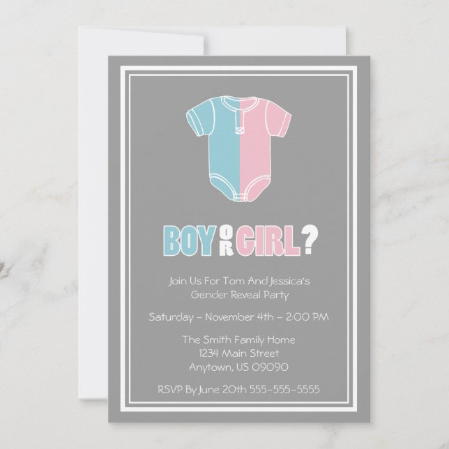 Split Creeper Gender Reveal Party Invitations (Front)