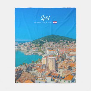 Split, Croatia - Coastal City Fleece Blanket