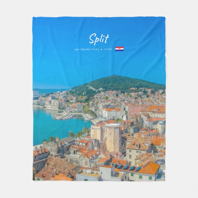 Split, Croatia - Coastal City Fleece Blanket (Front)