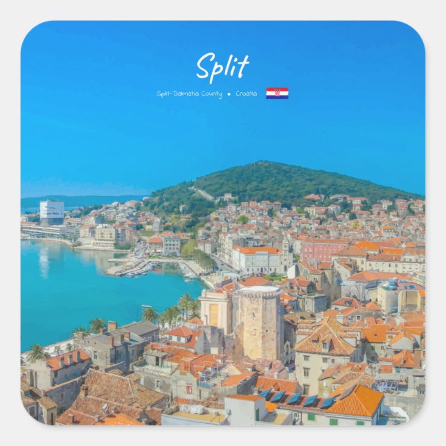 Split, Croatia - Coastal City Square Sticker (Front)