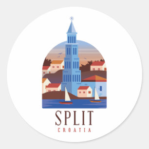 Split Croatia Dalmatia Vintage Classic Round Sticker