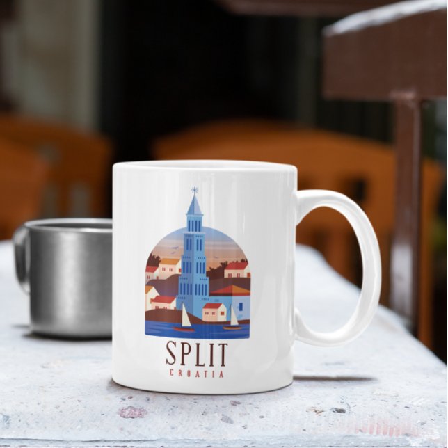 Split Croatia Dalmatia Vintage  Coffee Mug (split croatia coffee mug)