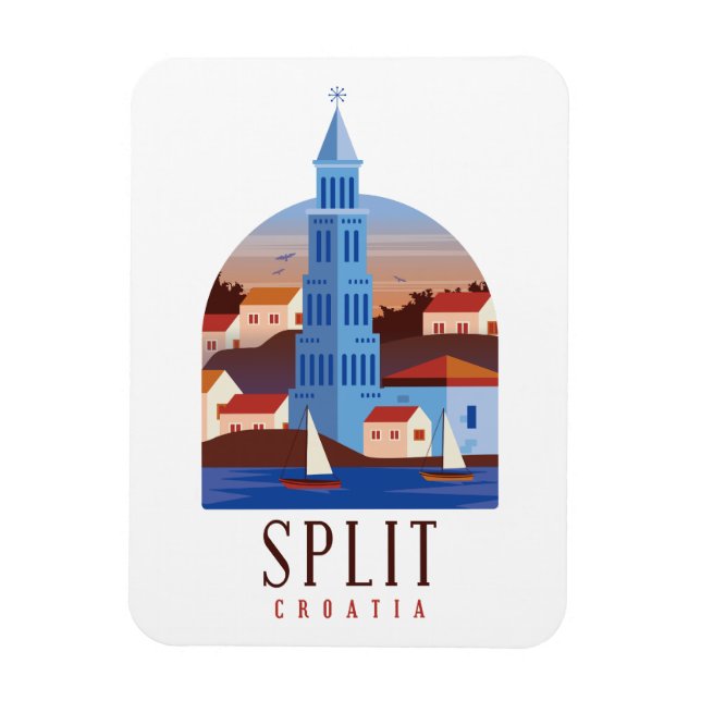 Split Croatia Dalmatia Vintage  Magnet (Vertical)