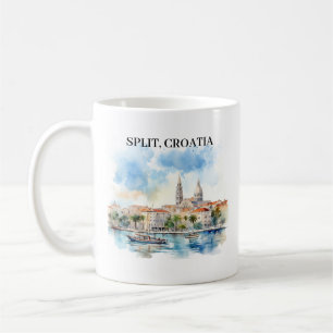 Split Croatia Dalmatia Watercolor Coffee Mug