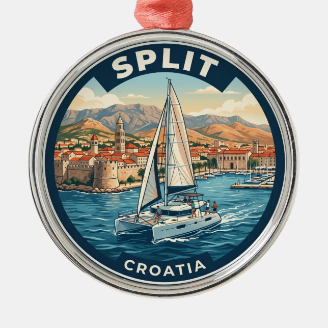 Split Croatia Metal Ornament (Front)
