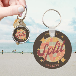 Split Croatia Retro Vintage Party Key Ring