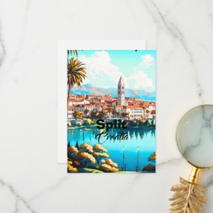 Split Croatia Travel Postcard, Split Travel Art, Thank You Card
