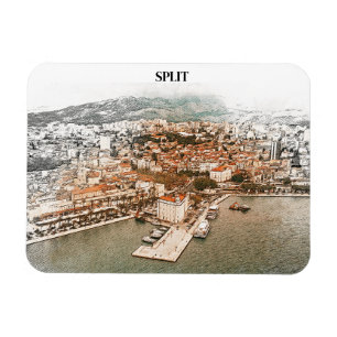 Split Croatia Vintage Port Drawing  Magnet