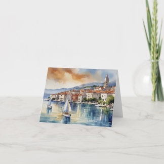 Split Croatia Watercolor Card