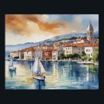Split Croatia Watercolor Poster<br><div class="desc">This art print features a watercolor portrait of Split,  Croatia.</div>