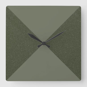 Split Diagonal Moss Green Wall Clock