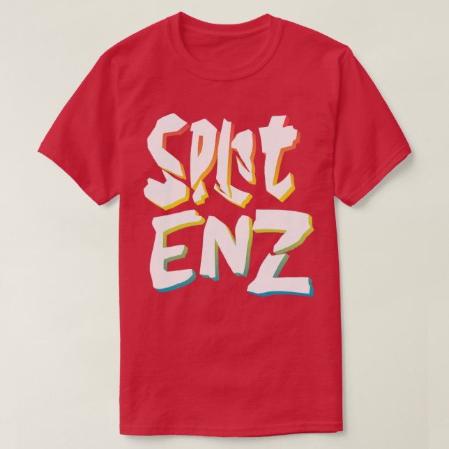 Split Enz Retro 80s Styled New Wave Design T-Shirt (Design Front)