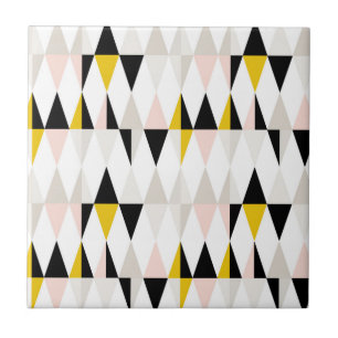 Split Geometric Triangle Pattern Ceramic Tile