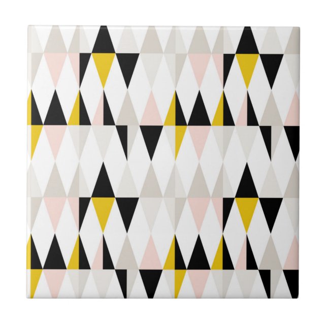 Split Geometric Triangle Pattern Ceramic Tile (Front)