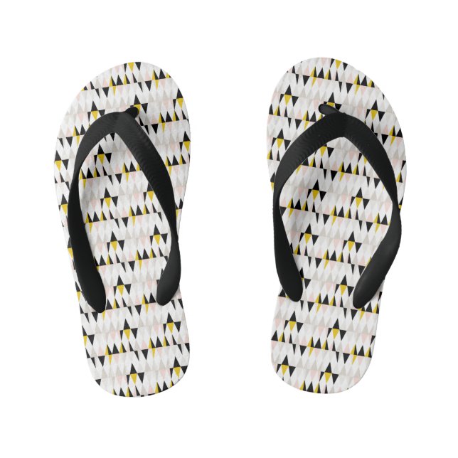Split Geometric Triangle Pattern Kid's Thongs (Footbed)