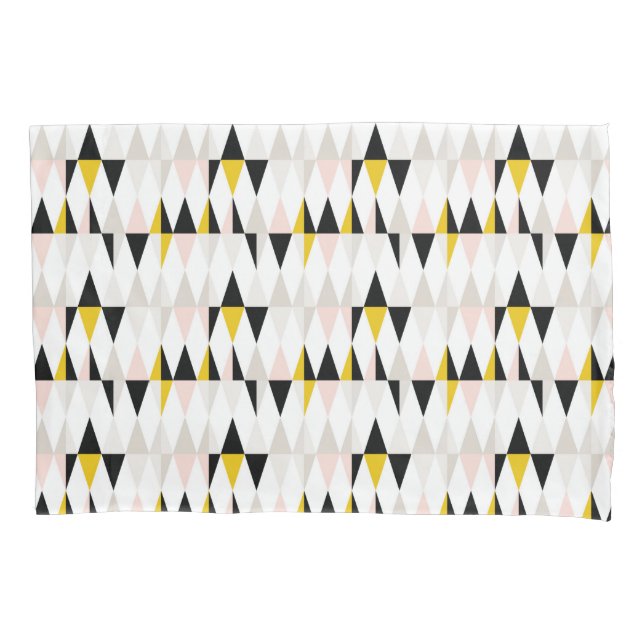 Split Geometric Triangle Pattern Pillowcase (Front-Left)