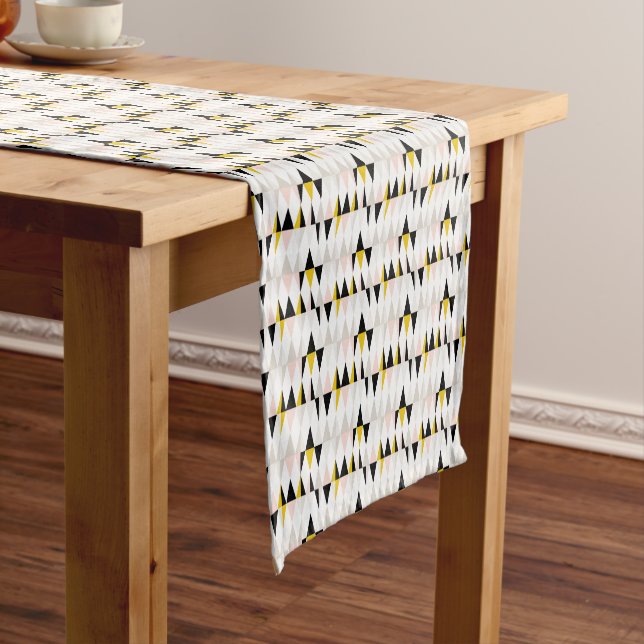 Split Geometric Triangle Pattern Short Table Runner (In Situ)