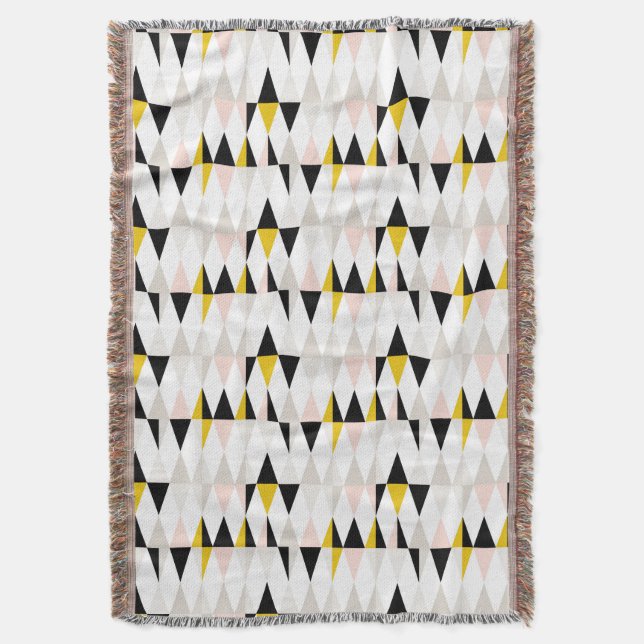 Split Geometric Triangle Pattern Throw Blanket (Front Vertical)