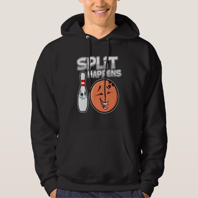 Split Happens Fun Bowling Ball Hoodie (Front)