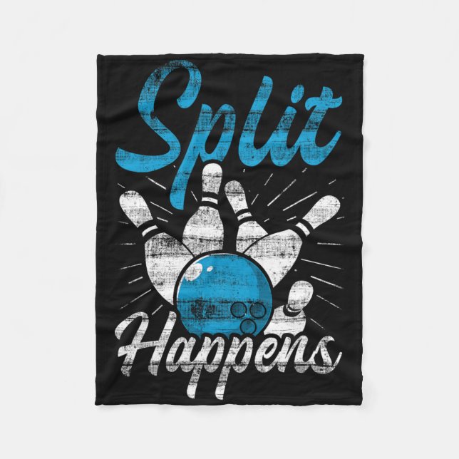 Split Happens Funny Bowling  Fleece Blanket (Front)