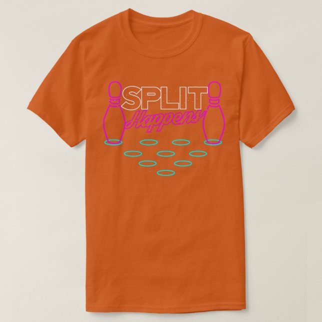 Split Happens Funny Bowling  T-Shirt (Design Front)