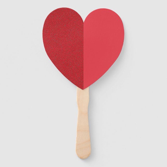 Split Heart Fan – Textured & Smooth Tomato Red (Front)