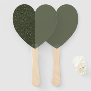 Split Heart Moss Green Fan Set (Textured & Matte)