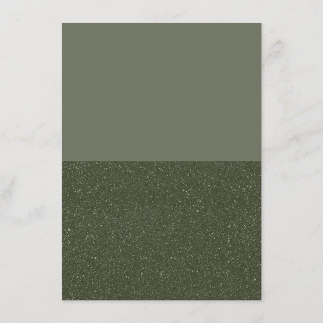Split-Horizon Moss Green Flat Menu Card (Custom) (Front)