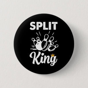 Split King Bowling Tee Shirts For Men Vintage Spor 6 Cm Round Badge