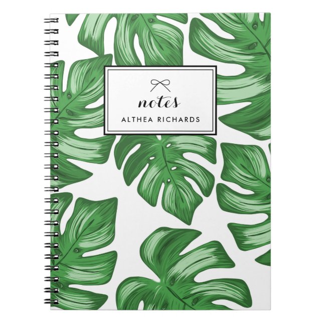 Split Leaf Philodendron Tropical Custom Notebook (Front)