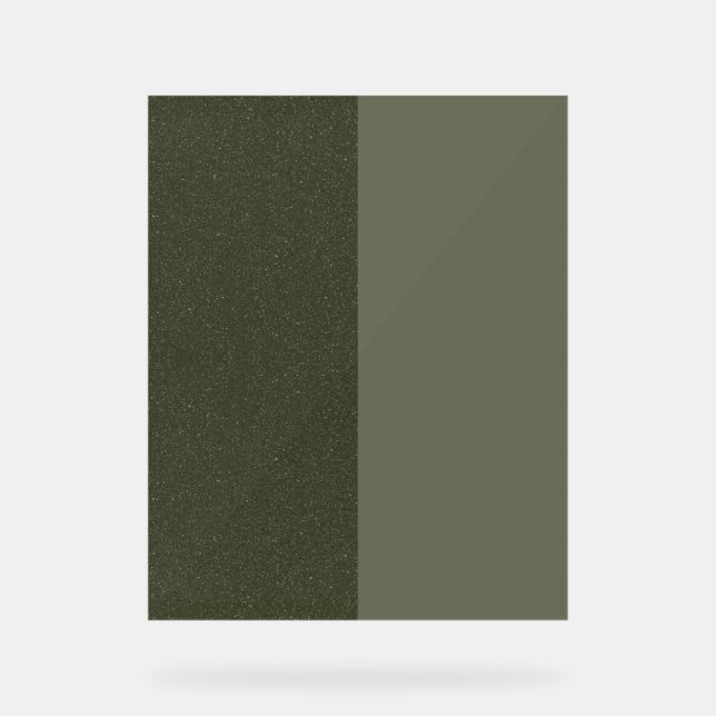 Split Moss Green Acrylic Sign – Customisable (Front)