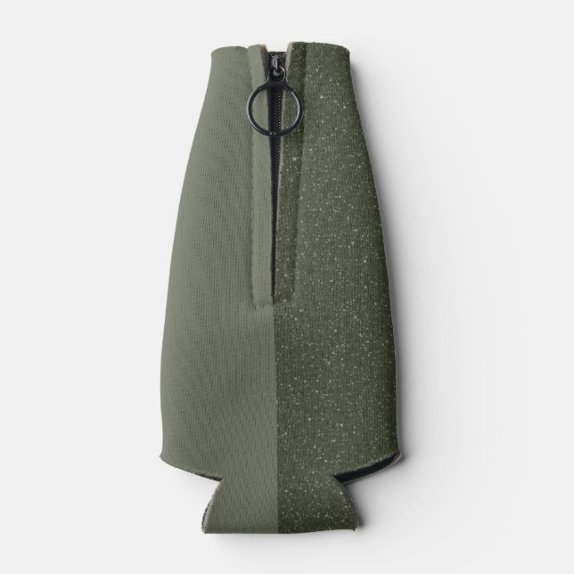Split Moss Green Bottle Cooler Sleeve – Customise (Back)
