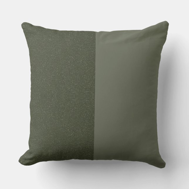 Split Moss Green Custom Throw Pillow (Front)
