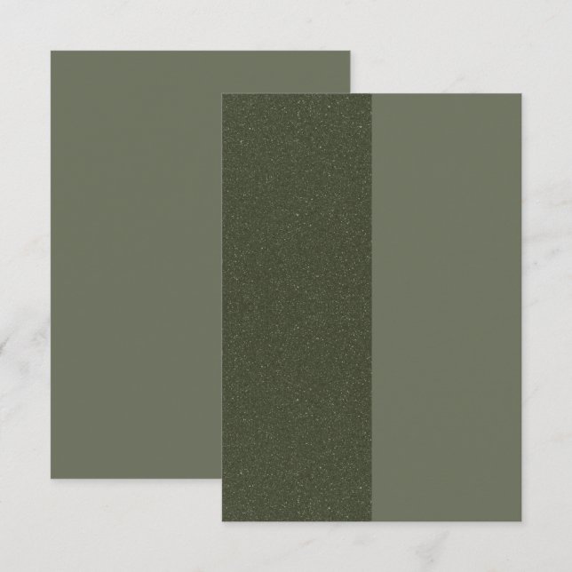 Split Moss Green Flat Greeting Card – Customisable (Front/Back)