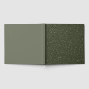 Split Moss Green Foil Guestbook – Custom