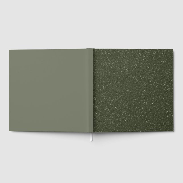 Split Moss Green Foil Guestbook – Custom (Full)