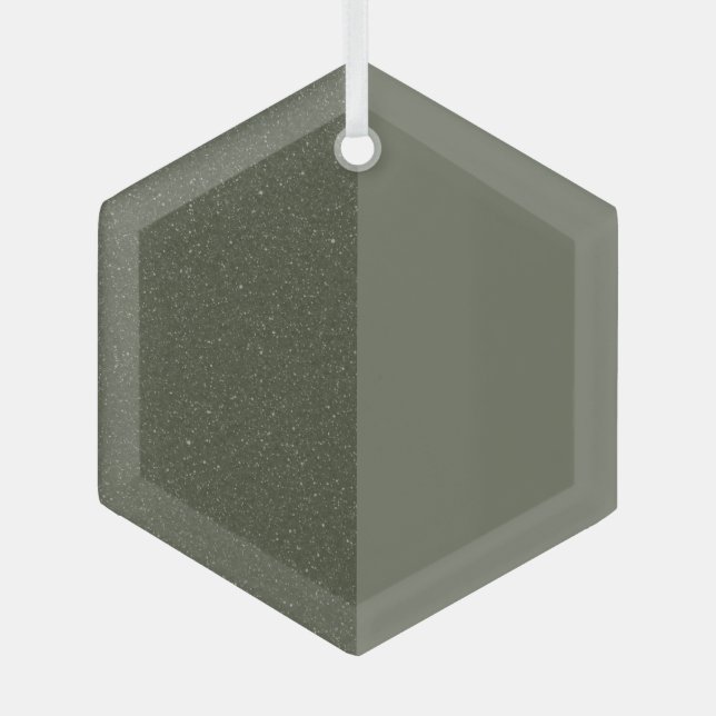 Split Moss Green Hexagon Ornament – Customisable (Front)
