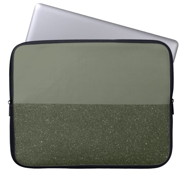Split Moss Green Laptop Sleeve – Customisable (Front)