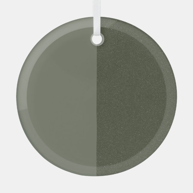 Split Moss Green Ornament – Customisable Design (Front)