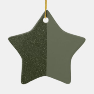 Split Moss Green Star Ornament – Customisable